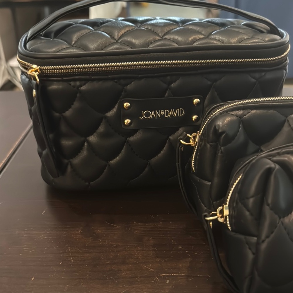 Joan & DavidBlack Quilted Toiletry Bag Set
